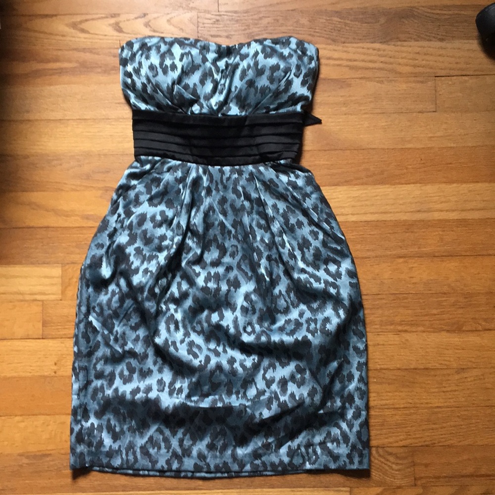 Cheetah print strapless dress with pockets!!!